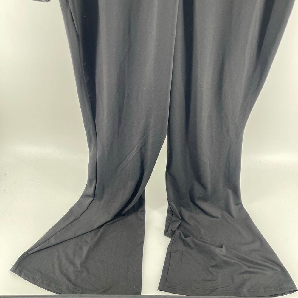 SHEIN Curve 1XL Black Mesh Panel Flare Jumpsuit Sheer Sleeve Statement Piece - Picture 12 of 15